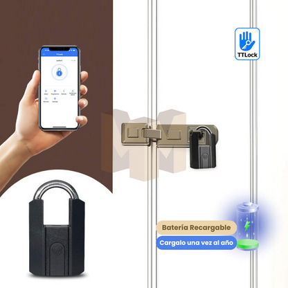 Candado Inteligente Bluetooth TTLock con Huella, Llave y Aplicación