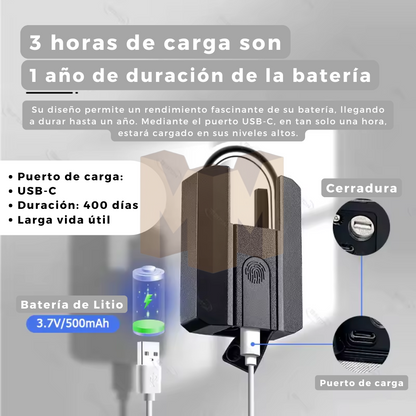 Candado Inteligente Bluetooth TTLock con Huella, Llave y Aplicación